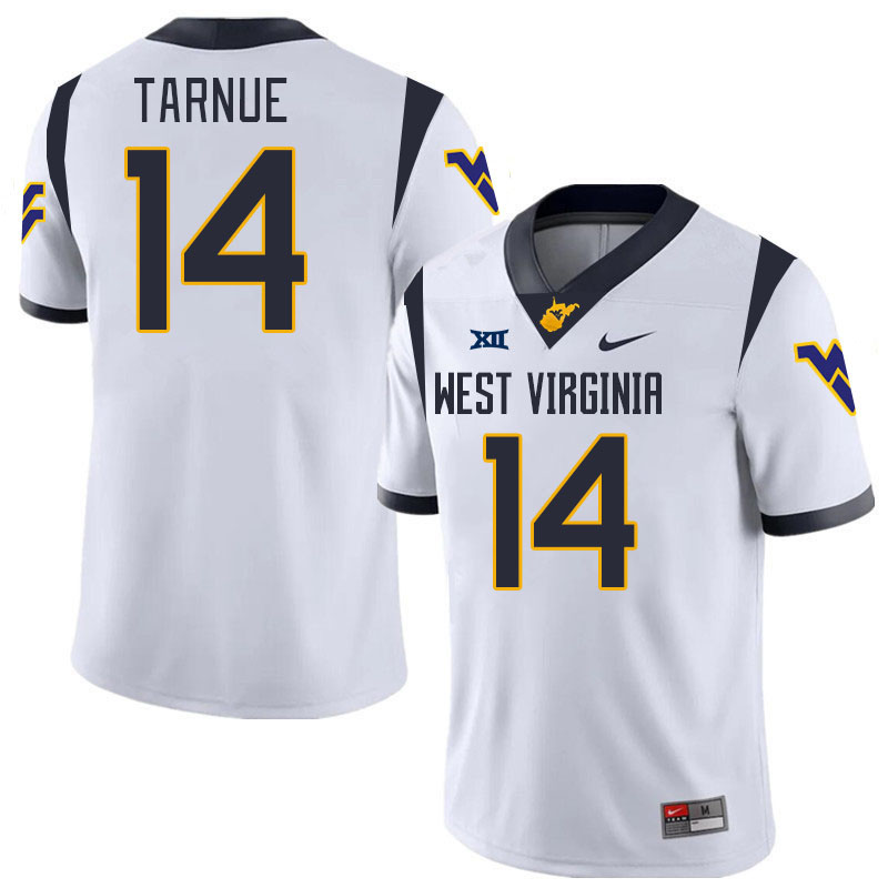 Men #14 Kekoura Tarnue West Virginia Mountaineers College 2024 New Uniforms Football Jerseys Stitche